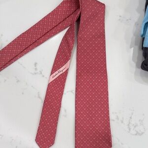 Salvatore Ferragamo Red Geometric Men's Tie